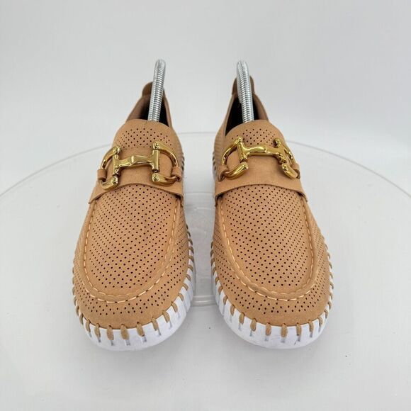 Ilse Jacobsen Women Tulip Bit Platform Slip On Shoe Size 41 11 Taupe Gold Loafer - Picture 5 of 15